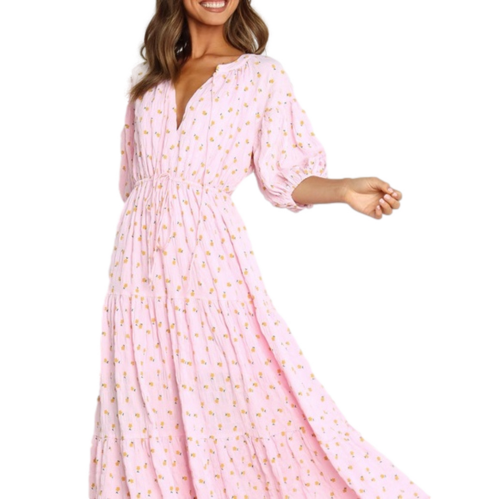 Petal & Pup Womens Ariana Pink Floral Maxi Dress